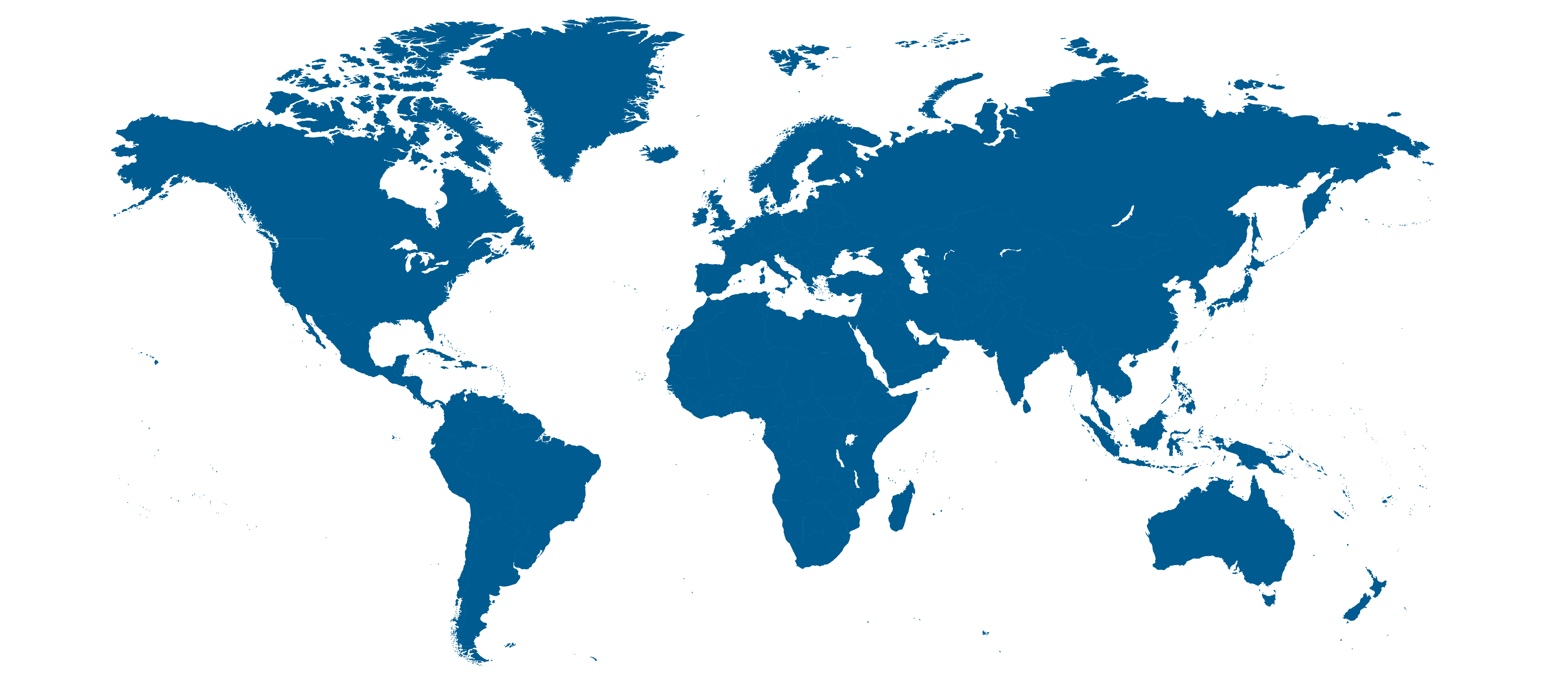 World map in blue