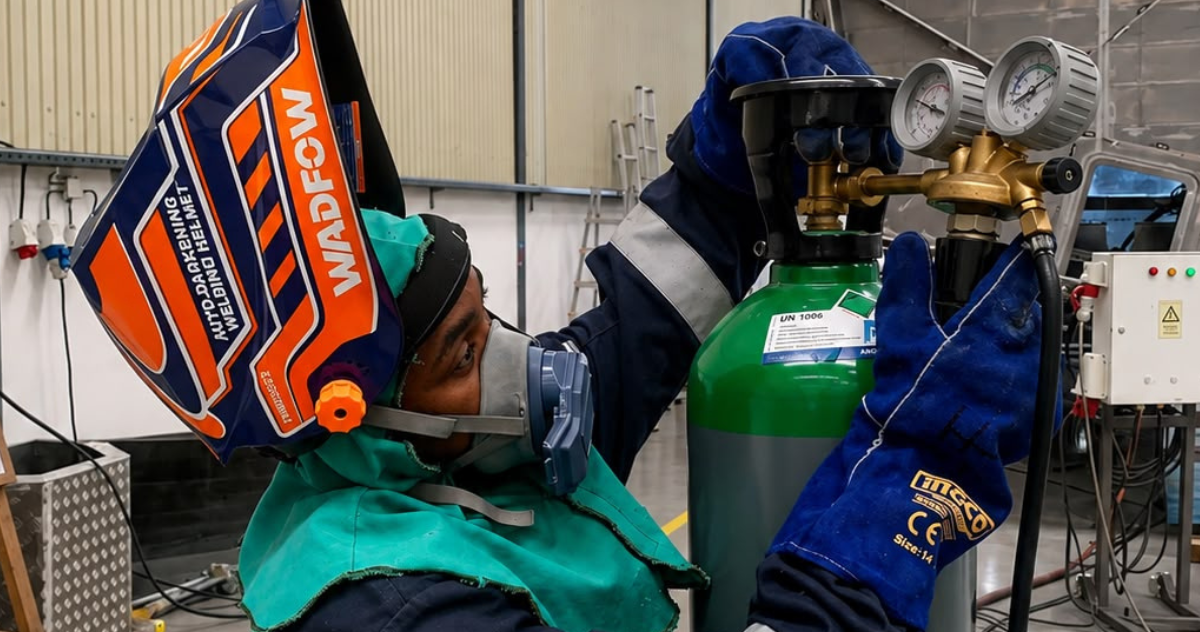 A Learner Being Put Through ECITB Global Welding Training At IF&SA As Part Of A Pilot In Angola