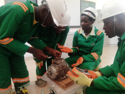 Trainees undertaking electrical courses to gain ECITB certification